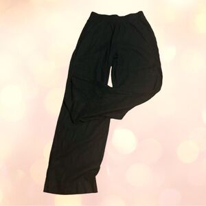 Linen black wide leg pants